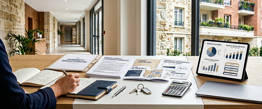 Copropriété avec charges, travaux et documents à vérifier avant achat immobilier