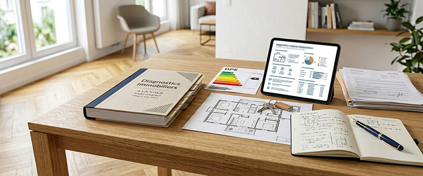 Diagnostics immobiliers obligatoires avec DPE, vente, location et dossier technique