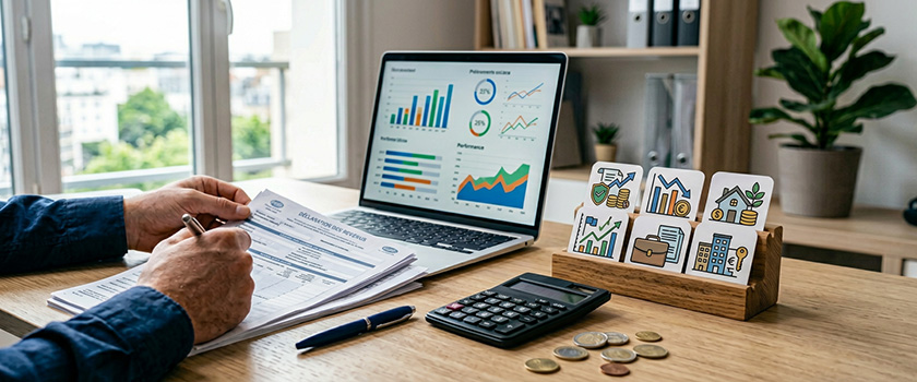 Fiscalité des placements financiers avec impôt, prélèvements sociaux, assurance-vie, PEA, compte-titres et SCPI