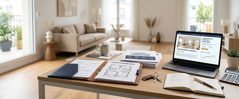 Vente d’un bien immobilier avec préparation, estimation, diagnostics et négociation